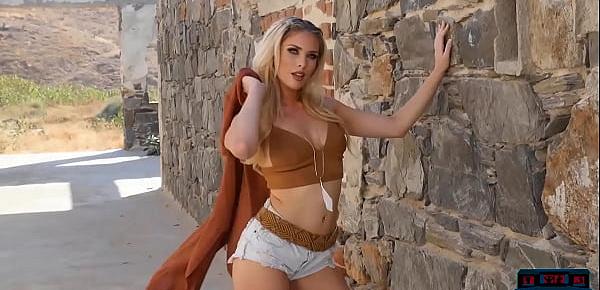  Australian MILF blonde Rebekah Cotton outdoor striptease